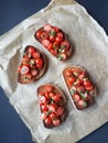 Tomato bruchetta slices Royalty Free Stock Photo