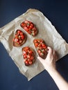 Tomato bruchetta slices Royalty Free Stock Photo