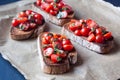 Tomato bruchetta slices Royalty Free Stock Photo