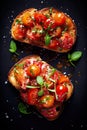 Tomato bruschetta, bread with tomatoes