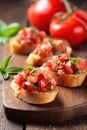 Tomato bruschetta, bread with tomatoes