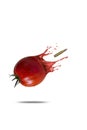 Tomato bullet effect on white and transparent background