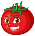 Tomato cartoon character with happy face expression on white background Royalty Free Stock Photo