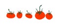 Tomato cartoon collection isolated on white background Royalty Free Stock Photo