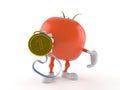 Tomato character with golden medal