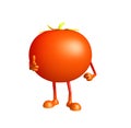 Tomato character with pointing pose Royalty Free Stock Photo