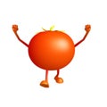 Tomato character with running pose Royalty Free Stock Photo