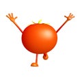 Tomato character with running pose Royalty Free Stock Photo