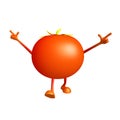 Tomato character with running pose Royalty Free Stock Photo