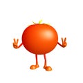 Tomato character with win pose Royalty Free Stock Photo