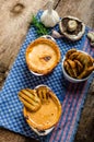 Tomato and cheese dip baked with crispy garlic toast Royalty Free Stock Photo