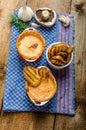 Tomato and cheese dip baked with crispy garlic toast Royalty Free Stock Photo