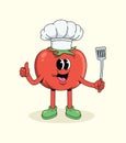 tomato chef groovy cartoon illustration Royalty Free Stock Photo