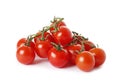 Tomato cherry on branch isolated on white background, clipping path, full depth of field Royalty Free Stock Photo