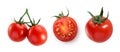 Tomato cherry isolated on white background set Royalty Free Stock Photo
