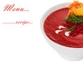 Tomato cream soup with parmesan crisps Royalty Free Stock Photo