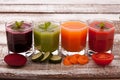 Tomato, cucumber, carrot, beet Juice and vegetables