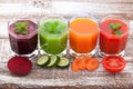 Tomato, cucumber, carrot, beet Juice and vegetables