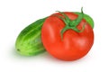 TomatoTomato and cucumber on an isolated white background. Royalty Free Stock Photo