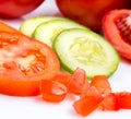 Tomato Cucumber Salad Means Ripe Fresh And Food Royalty Free Stock Photo