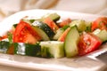 Tomato and cucumber salad with vinaigrette