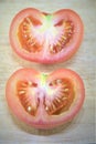 Tomato cut in halves Royalty Free Stock Photo