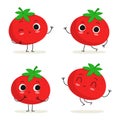 Tomato. Cute vegetable character set on white