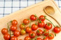 Tomato, cutting board wood