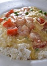 Tomato Egg Steam Shrimp