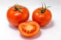 Tomato eyes and smile, face isolated on white background Royalty Free Stock Photo