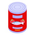 Tomato fish tin can icon isometric vector. Sardine food Royalty Free Stock Photo