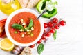 Tomato gazpacho soup with pepper