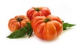 Tomato with green leaves Royalty Free Stock Photo