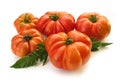 Tomato with green leaves Royalty Free Stock Photo