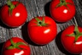 tomato group on wood Royalty Free Stock Photo