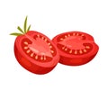 Tomato Halves as Ingredient For Doner Kebab Preparation Vector Item
