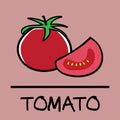 Tomato hand-drawn style. Royalty Free Stock Photo