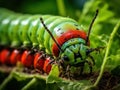 Tomato hornworm caterpillar eating plant Royalty Free Stock Photo