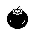 Black solid icon for Tomato, food and fresh Royalty Free Stock Photo