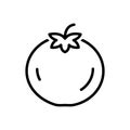 Black line icon for Tomato, food and plant Royalty Free Stock Photo