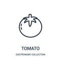 tomato icon vector from gastronomy collection collection. Thin line tomato outline icon vector illustration