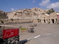 Tomato Industrial Museum `Old tomato factory`. The historical tomato factory of D.Nomikos in Vlychada. Santorini, Greece.