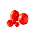 Tomato isolate. Tomato on white background. Tomatoes side view. Royalty Free Stock Photo