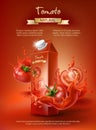 Tomato juice ad, vector