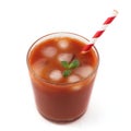 Tomato juice in a glass isolated on a white background Royalty Free Stock Photo