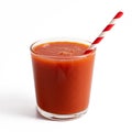 Tomato juice in a glass isolated on a white background Royalty Free Stock Photo