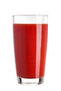 Tomato juice in a glass isolated on white background Royalty Free Stock Photo