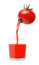 Tomato juice pouring in glass Royalty Free Stock Photo