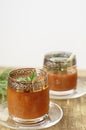 Tomato Juice Pours Into Glass Royalty Free Stock Photo