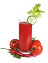 Tomato juice with vegetables isolated